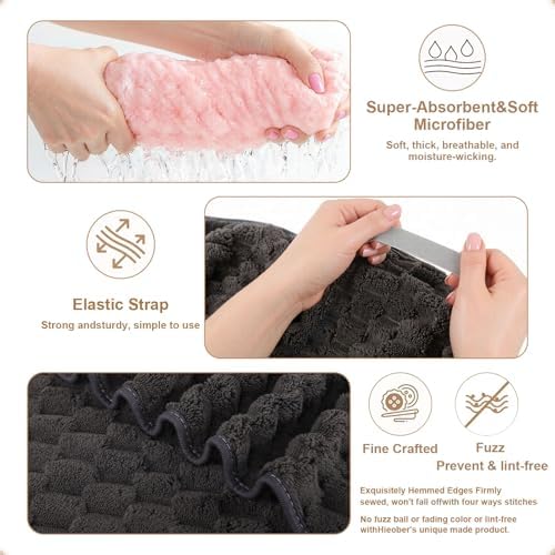 Super Soft Microfiber Hair Towels 2-Pack Lage Size (24x42 inch) for Women - Image 4