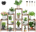 Plant Stand Indoor Outdoor, 10 Tiered Plant Shelf Wood Plant Rack by Uneedem