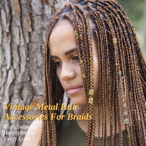 ROSYGLIMM 57Pcs Gold Silver Hair Jewelry for Braids Dreadlock Accessories - Image 6