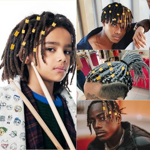 190 Pcs Gold Hair Jewelry for Braids & Dreadlocks - Loc Jewelry with Ring Cuffs, Clips, Charms & Decorations for Men, Women & Girls - Image 4