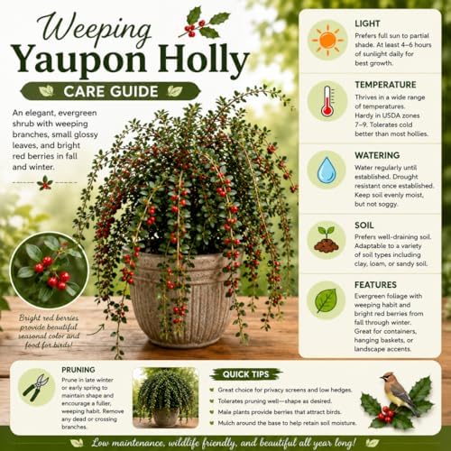 Upright Yaupon Holly Bush Live Plant, Hedge Shrub Plant, 4-6 Inch Tall - Image 4