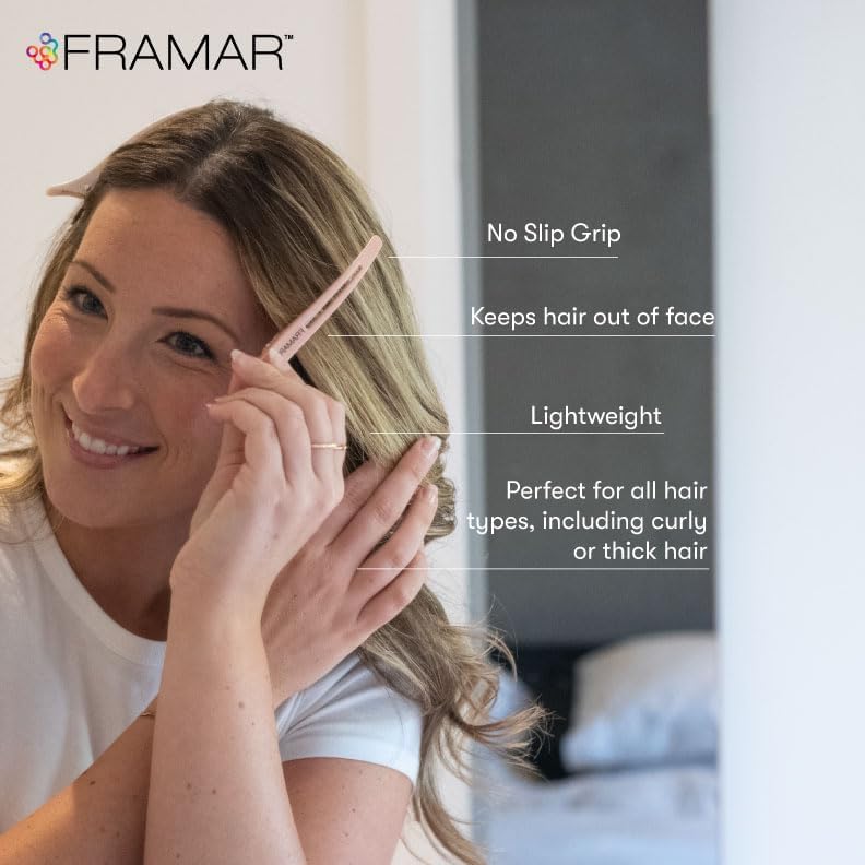 FRAMAR Neutral Creaseless Hair Clips, Hair Styling Clips - 10 Pack - Image 2