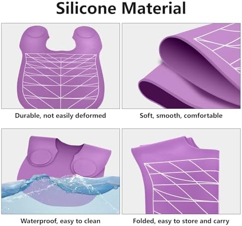 Waterproof Silicone Hair Cutting Guide Collar with Guidelines, Purple - Image 3