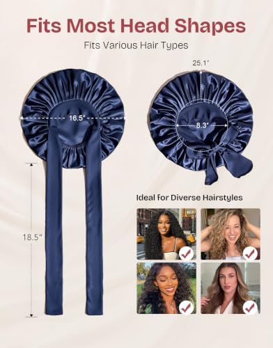 EverFoams Satin Curly Hair Bonnet for Sleeping Anti-Frizz - Image 6