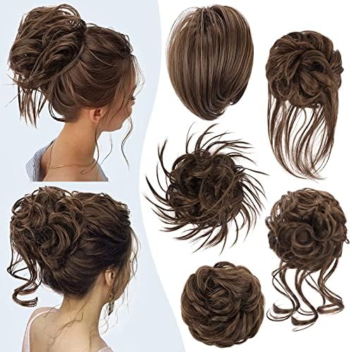 HMD 5 Pieces Messy Hair Bun Hairpiece Tousled Updo for Women by HMD