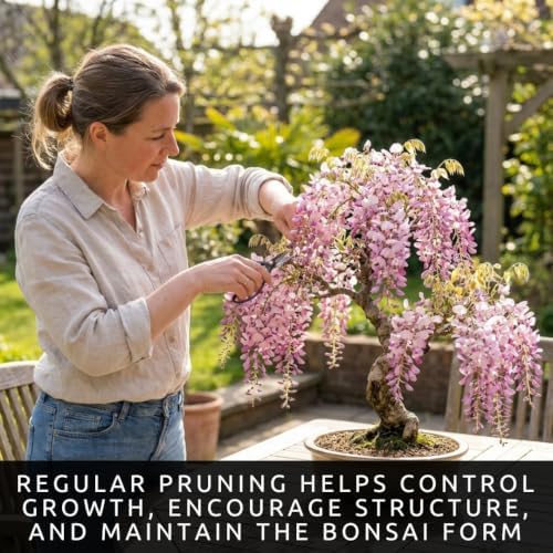 5 Pink Wisteria Bonsai Tree Seeds for Planting - Wisteria Floribunda - Bonsai Seeds for Planting | Flowering Tree Seeds | Ornamental Climbing Vine with Fragrant Pink Blooms - Image 3