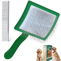 Long Pin Slicker Brush & Dog Comb Set for Doodles Grooming, Green by YOPETAYU%C2%AE