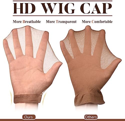 MORGLES HD Transparent Wig Caps 20 Pack Brown Ultra Thin for Women Men - Image 2