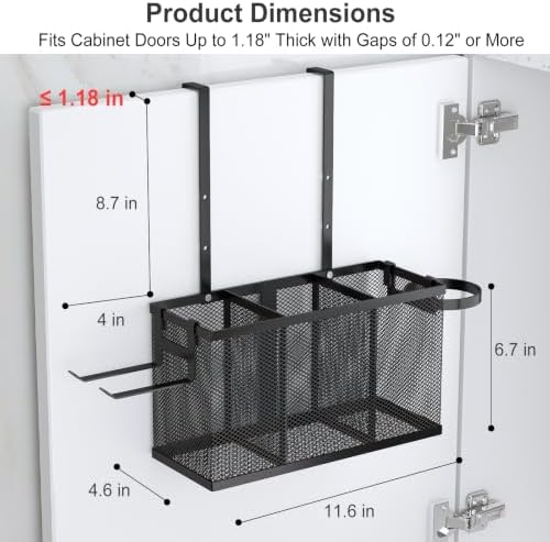 Hair Tool Organizer, Adjustable Height Hair Dryer Holder, Black - Image 2