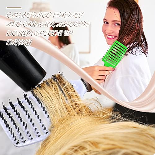 Cunhill 6 Pack Detangling Brush Bulk Boar Bristle Hair Brushes - Image 3