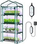 Indoor Greenhouse with Grow Light, Ohuhu 4-Tier Mini Green House for Winter - Full Spectrum Greenhouses for Seed Starting Small Portable Green Houses Waterproof PVC Cover & Adjustable Shelves by Ohuhu