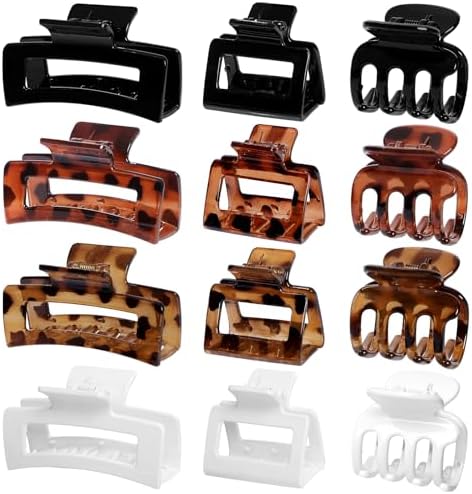 SMKSL 12 Pcs Hair Claw Clips for Women & Girls 3 Styles Hair Accessories by SMKSLHAIRCLAWCLIP