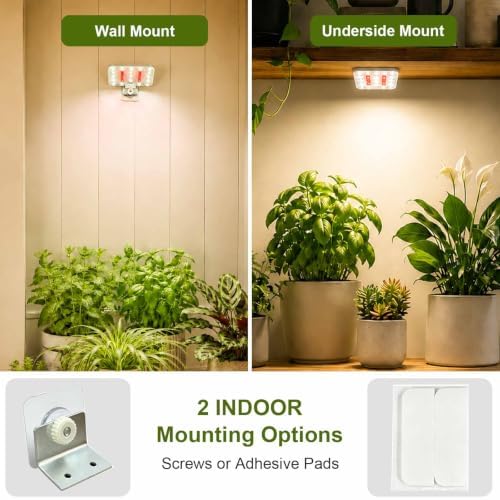 Wall Mounted Grow Light for Indoor Plants, Full Spectrum, 2-Pack - Image 5