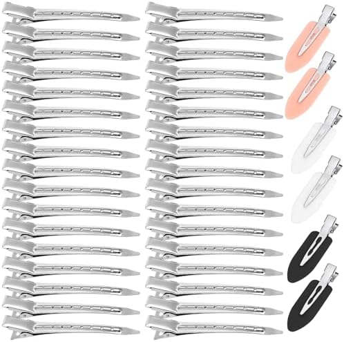 40 Pcs Hair Clips Women Styling, Alligator Metal Hair Clips, Hair Pin Curl Rollers Clips, 34 Pcs 3.5"Duckbill Sectioning Hair Clips and 6 Pcs 2.3"No Crease Clips by JZko