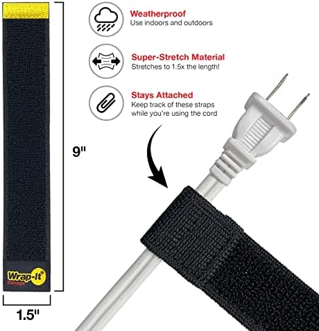 Selfie Straps by Wrap-It Storage, 9-inch (10-Pack), Black - Image 5