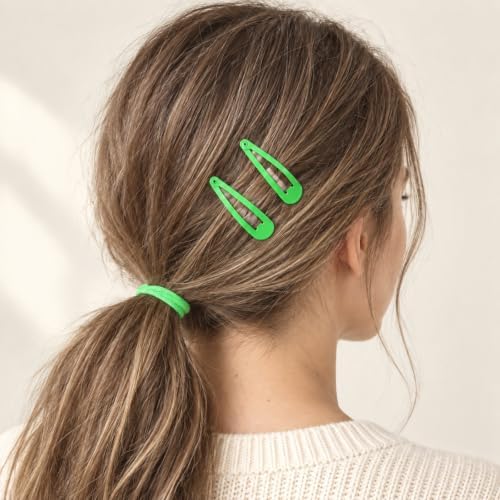 40 Counts Green Color Metal Snap Hair Clips 2 Inch Barrettes for Women Accessories - Image 4