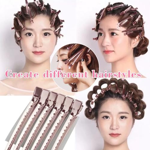 40 PCS 3.5 Inch Pink Duck Billed Clips,Metal Alligator Curl Hair Clips with Holes for Styling, Coloring, Thick Hair Rollers, Salon Use,Alligator Clips for Women for Thick Hair & Thin Hair,Pink - Image 4