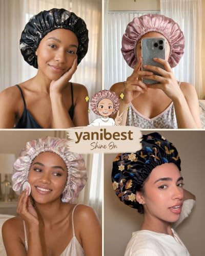 YANIBEST Adjustable Satin Bonnet with No Damage Hair Scrunchie - Image 6
