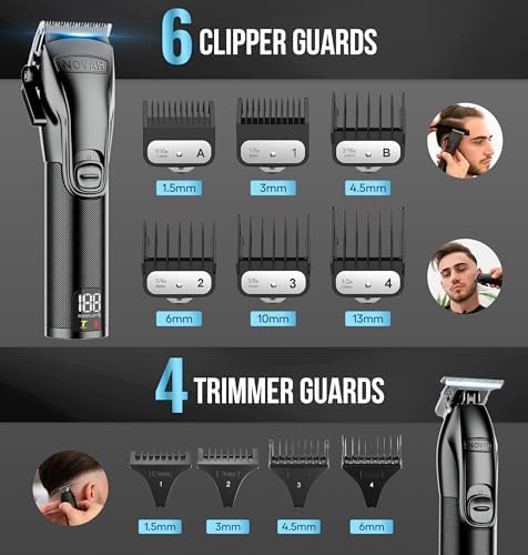 Novah Professional Barber Clippers and Trimmer Set - Foil Shaver Professional Hair Clippers for Men, Mens Cordless Hair Clipper for Barbers Haircut Kit, Fade - Image 5