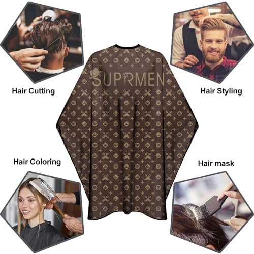 Barber Capes for Men Professional Haircut Capes with Snaps Salon Capes for Stylist -63"*56"(Brown) - Image 6