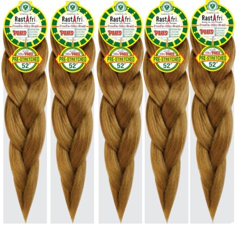 Rast A fri Freed'm Silky Braid 52 Inch Pre-Stretched Braiding Hair | 100% Afrelle Modacrylic Fiber from Kanekalon | Soft Lightweight Hair for Box Braids & Twists, #27 Honey Blonde - 5 Pack by Rast+A+Fri