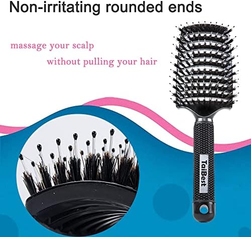 Boar Bristle Hair Brush Set – Wet/Dry Detangler for All Hair Types - Image 2