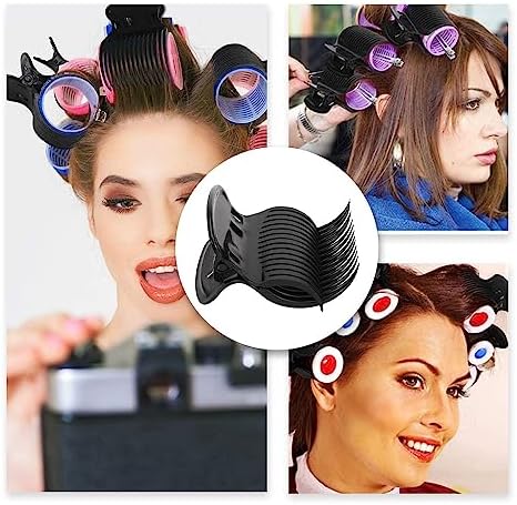12Pcs Hot Roller Clips Plastic Hot Hair Curler Claw Clips Replacements Replacement Hair Perm Insulation Clip for Small Medium Large and Jumbo Hair Rollers (Black) - Image 7