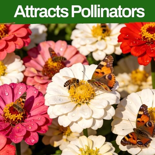 LUOJIBIE Zinnia Seeds, 6500+ Bulk Pack Mixed Colors Large Blooms Seeds, California Giant Zinnia Seeds for 2026, High Germination Non-GMO, Wildflower Seeds for Planting Indoor Outdoor, Open Pollinated - Image 3