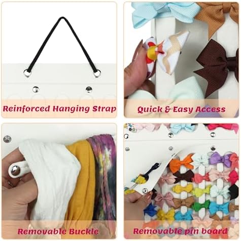 PACMAXI Baby Girl Hair Bows Holder, Hair Clips Storage Hanger For Ribbons - Image 3
