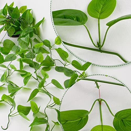 LOYWREE 3 Pack Small Artificial Hanging Plants with Faux Ivy Vine and Hanging Pothos 39Inch Fake Plant Realistic Greenery for Shelf Decor in Home, Office, Indoor & Outdoor Gardens - Image 6