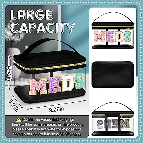 Geetery Meds Travel Bag Black, Meds Chenille Letter Clear - Image 3