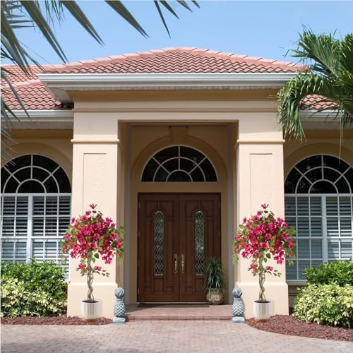 2Pack Artificial Bougainvillea Tree, 4FT Faux Bougainvillea for Indoor Outdoor Decor, Lifelike Bougainvillea Artificial Flowers Plant for Office, Front Porch, Living Room & Patio - Image 4