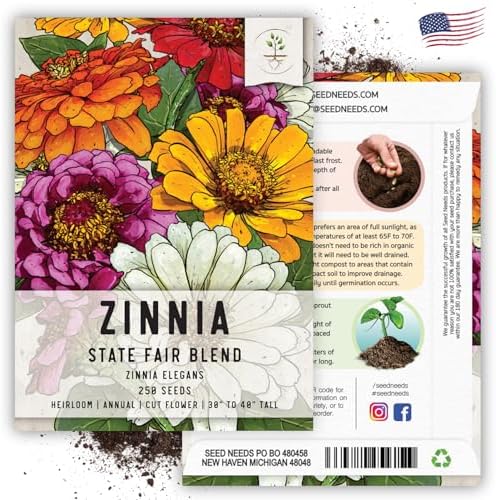 Seed Needs State Fair Zinnia Seeds to Plant Cut Flowers - 2 Packs - Image 6