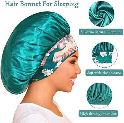 3PCS Bonnets for Women,Silk Satin Bonnet Hair Bonnet for Sleeping - Image 3