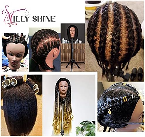 Mannequin Head With Human Hair,16",Braiding Styling Doll Head,Beauty School Manikin Head,Curling Dyeing Hairdresser Practice Training Head - Image 6