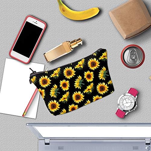 Deanfun Cosmetic Bag for Women, Sunflower Flowers Waterproof Makeup Bags Roomy Toiletry Pouch Travel Accessories Gifts 52355 - Image 5