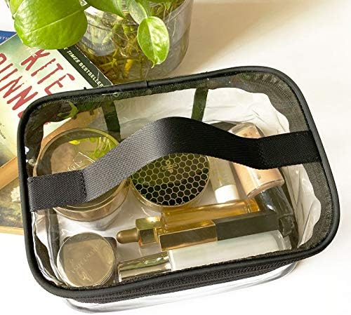 Toiletry Bag Makeup Cosmetic Clear Bag Portable Waterproof Transparent Travel Storage Black - Image 7