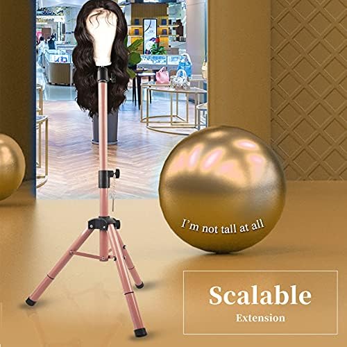 Smilco Mannequin Head Stand,Adjustable Wig Stand Tripod,Heavy Duty Wig Head Stand for Cosmetology Hairdressing Training - Image 6