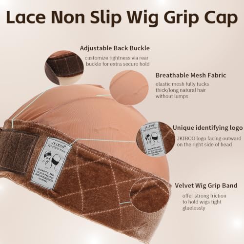 Adjustable Wide Wig Grip Cap Velvet Non Slip Band for Glueless Wig - Image 4