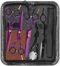 ETHTXE 9Pcs Professional Hair Scissors Set, Stainless Steel Barber Supplies by Ethyxe