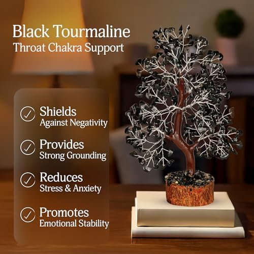 YATSKIA Black Tourmaline Crystal Tree, Birthday Gifts for Women, Mom & Grandma, Handmade Gem Tree of Life, Boho Home, Room & Office Desk Decor, Thank You Gifts - Image 3