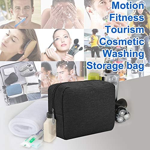 E-Tree Makeup Bag, Big Travel Make up Pouch, Zipper Large Cosmetic Brush Skin Care Case, Toiletry Bags for Traveling Women Man,Tech Electronic Organizer,Small Canvas Storage for Personal Items,Black - Image 5