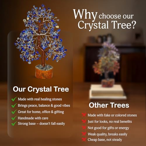 YATSKIA Lapis Lazuli Crystal Tree of Life, Birthday Gifts for Women, Mom & Friends, Handmade Gemstone Tree, Boho Home, Room & Office Desk Decor, House Warming Gifts - Image 6