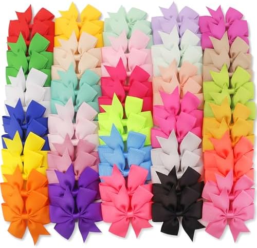 60Piece Grosgrain Ribbon Pinwheel Hair Bows Boutique Bow Alligator Clips For Girls Toddlers Teens Gifts In Pairs by Babymatch