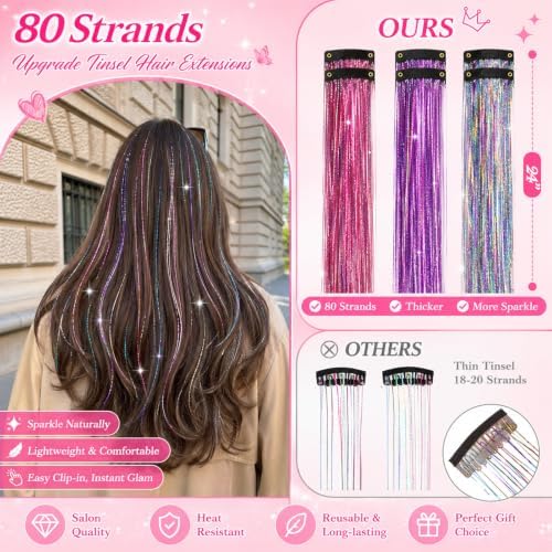 Hair Tinsel Clip in Dreamy Colorful Fairy Hair Tinsel Kit - Image 3