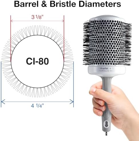 Olivia Garden Ceramic + Ion Round Thermal Hair Brush - Not Electrical - Professional Blowout Brush for Normal to Thick Hair - Image 2