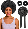 ROYBENS Satin Bonnet with Tie, Silk Hair Sleep Bonnets for Women +Scrunchie by ROYBENS