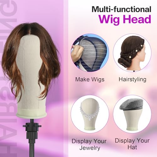 22 Inch Wig Stand Wig Head Mannequin Head with Tripod - Image 6