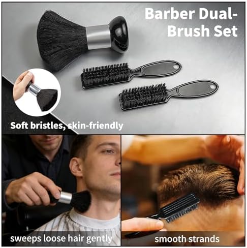 3 PCS Barber Neck Duster Brush Set, Professional Barber Accessories Cleaning Supplies, Hair Blade Clipper Cutting Cleaning Styling Tool - Image 4