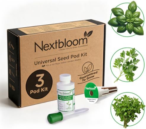 Italian Herbs Seed Pod Kit - Pre-Seeded & Hand Made in the USA by Nextbloom